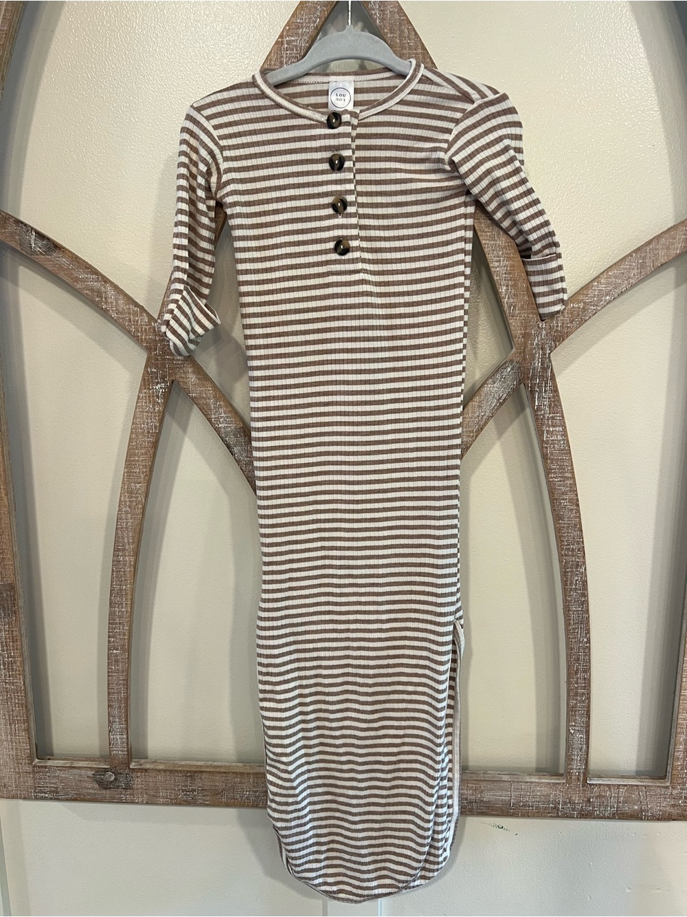 Lou Lou & Company Brown and White Striped Kids One-Piece